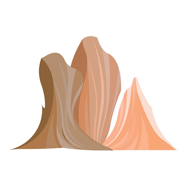 Beautiful desert rock vector graphic on white background with CC0 license, ideal for design projects and animation.