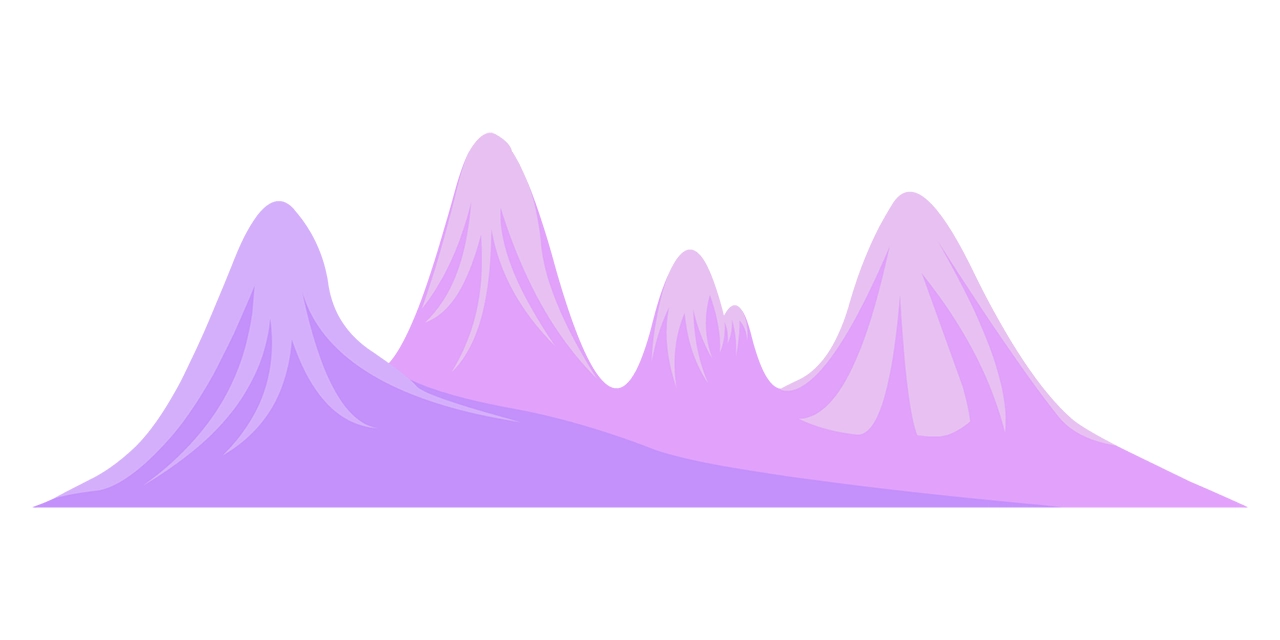 Beautiful distance mountain vector graphic on white background with CC0 license, ideal for design projects and animation.