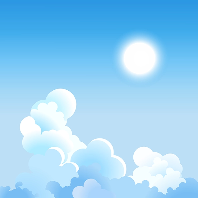 Blue sky with clouds vector graphic with CC0 license, ideal for design projects and animation.