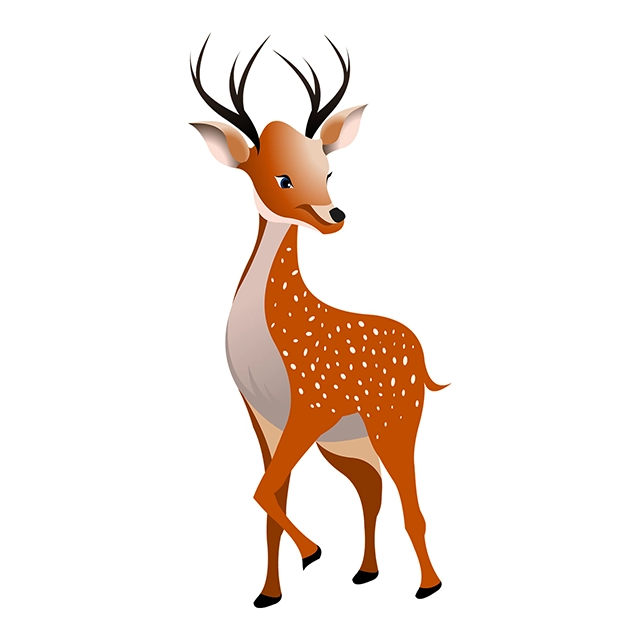 Deer fawn vector graphic on white background with CC0 license, ideal for design projects and animation.