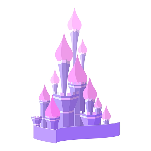 Fairytale fort castle vector graphic on white background with CC0 license, ideal for design projects and animation.